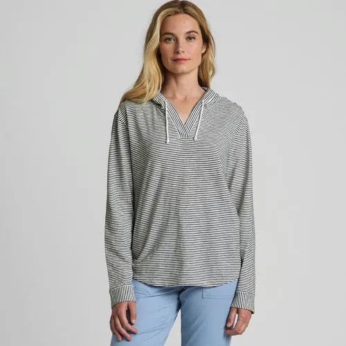 Women's Long Sleeve Slub Hooded Popover