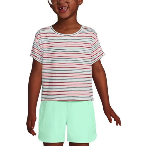 Girls Short Sleeve Slub Crewneck Top