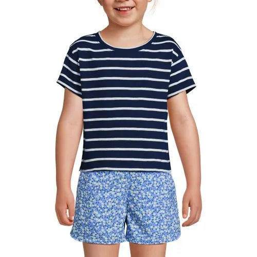 Girls Short Sleeve Slub Crewneck Top
