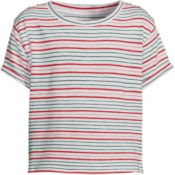 Girls Short Sleeve Slub Crewneck Top
