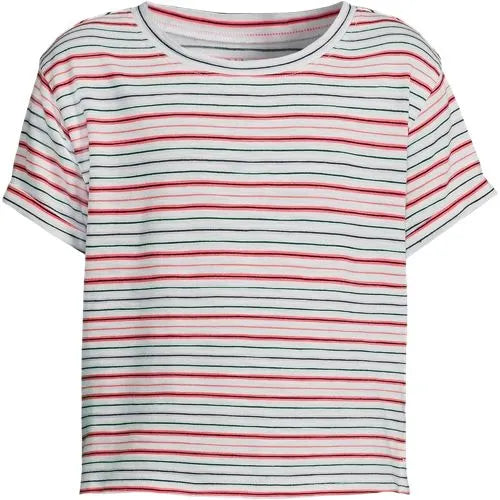 Girls Short Sleeve Slub Crewneck Top