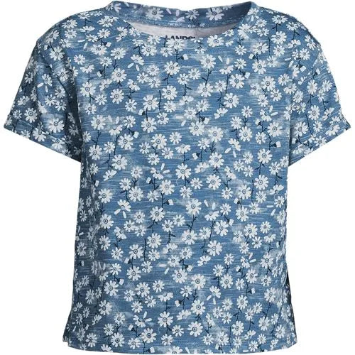 Girls Short Sleeve Slub Crewneck Top