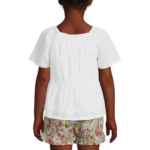 Girls Flutter Sleeve Tiered Peasant Top