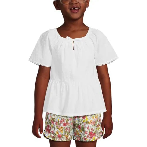 Girls Flutter Sleeve Tiered Peasant Top