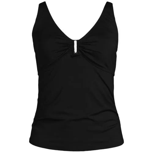 Women's Shirred V-neck Tankini Swimsuit Top