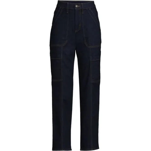 Women's Denim High Rise Utility Cargo Ankle Jeans