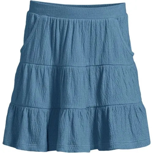 Girls Knit Gauze Tiered Skirt