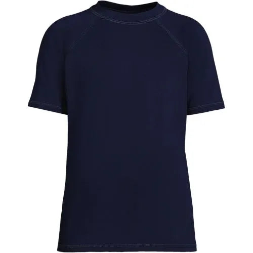 Boys Chlorine Resistant Short Sleeve Crew Neck UPF 50 Rash Guard