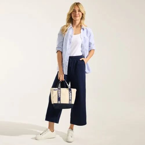 Women's Sport Knit Elastic Waist Wide Leg Crop Pants