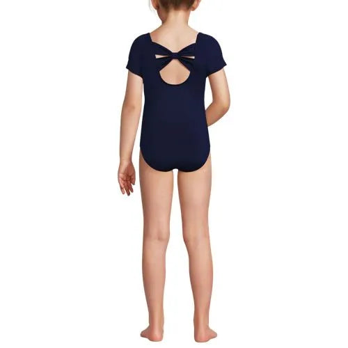 Girls Cap Sleeve Portrait One Piece Swimsuit
