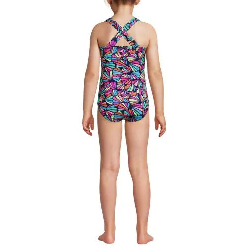 Girls Chlorine Resistant One Piece UPF 50 Swimsuit