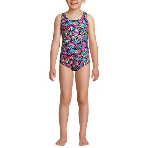 Girls Chlorine Resistant One Piece UPF 50 Swimsuit
