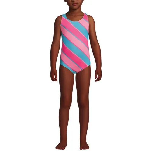 Girls Chlorine Resistant One Piece UPF 50 Swimsuit