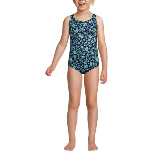 Girls Chlorine Resistant One Piece UPF 50 Swimsuit