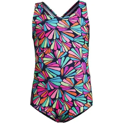 Girls Chlorine Resistant One Piece UPF 50 Swimsuit