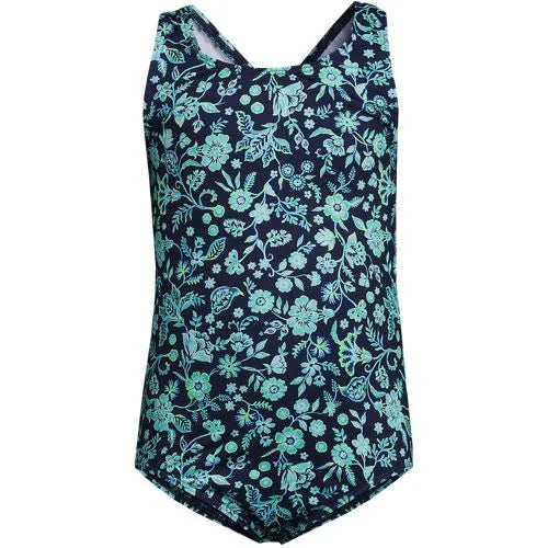 Girls Chlorine Resistant One Piece UPF 50 Swimsuit