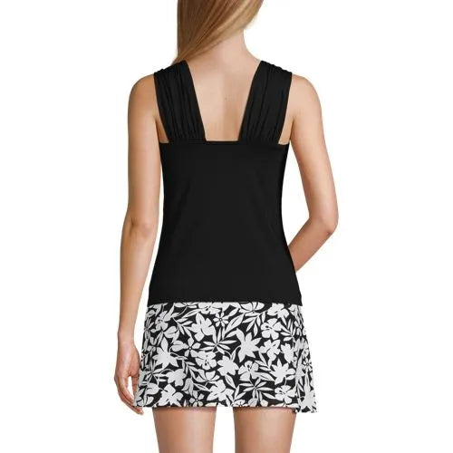 Women's Cap Sleeve High Neck Tankini Swimsuit Top