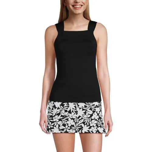 Women's Cap Sleeve High Neck Tankini Swimsuit Top