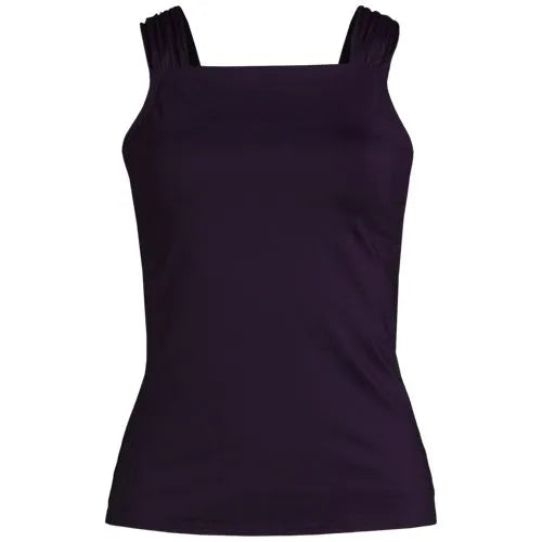 Women's Cap Sleeve High Neck Tankini Swimsuit Top