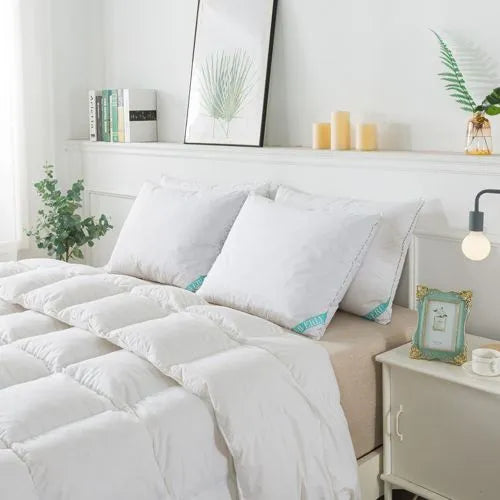 Waverly 300 Thread Count Cotton White Duck Down and Feather Bed Pillow