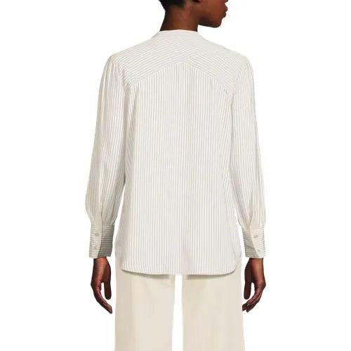 Women's Banded Collar Button Front Shirt