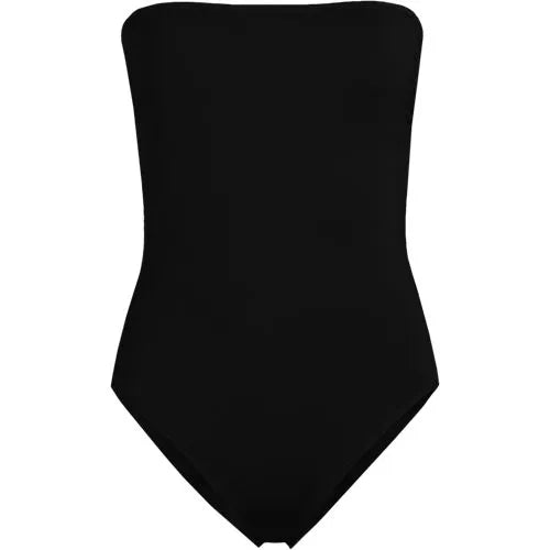 Women's Chlorine Resistant Bandeau High Leg Strappy One Piece Swimsuit