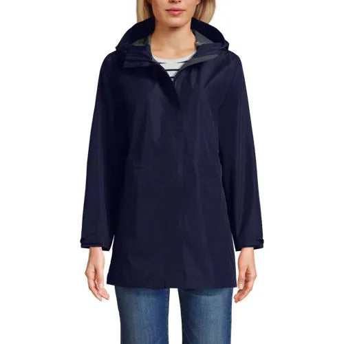 School Uniform Women's Waterproof Hooded Packable Rain Jacket