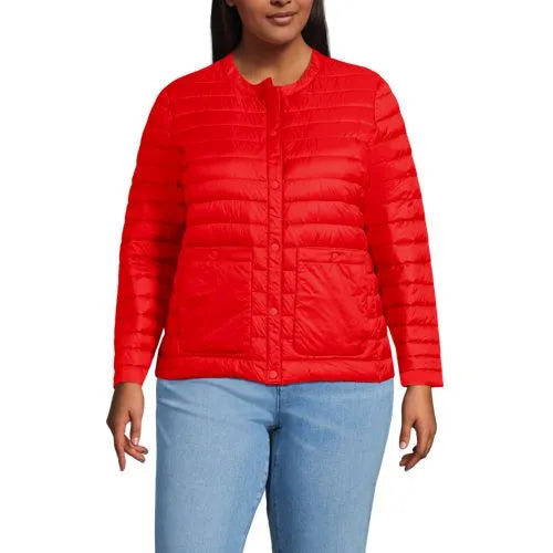 Women's Plus Size Wanderweight Collarless Packable Down Jacket