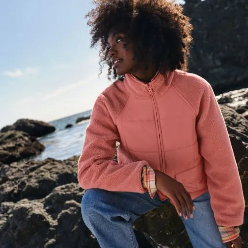 Women's Mixed Media Sherpa Fleece Jacket