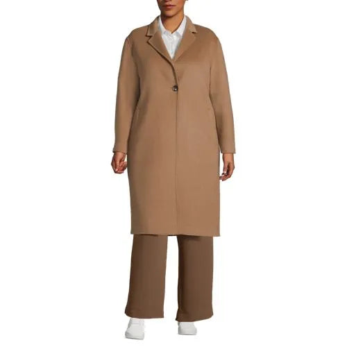 Women's Plus Size Wool Blend Top Coat
