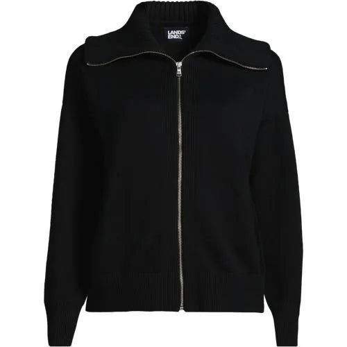 School Uniform Women's Cotton Modal Long Sleeve Zip Front Cardigan Sweater Jacket