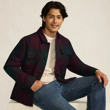 Men's Wool Blend Shirt Jacket