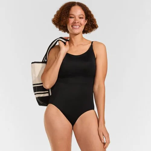 Women's Tugless Thin Strap One Piece Swimsuit