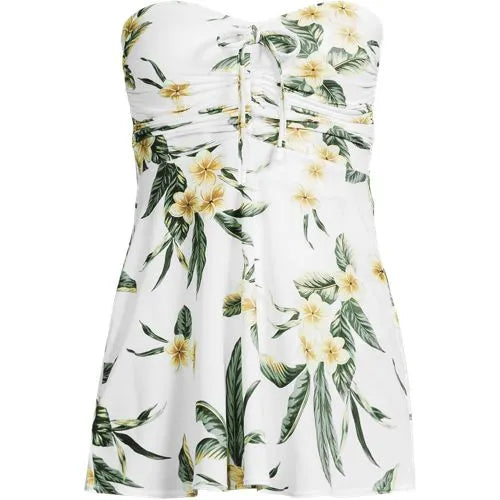Women's Plus Size Ruched Multi-Way Mini Swim Dress Swimsuit