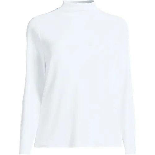Women's Drapey Rib Skimming Long Sleeve Mock Neck