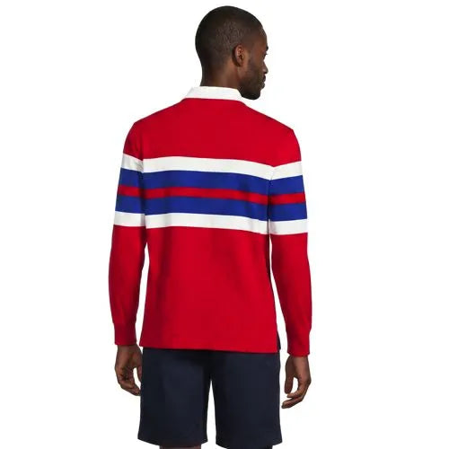 Men's Long Sleeve Lightweight Slub Rugby Polo