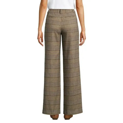 Women's Brushed Flannel High Rise Pleated Wide Leg Pants
