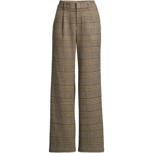 Women's Brushed Flannel High Rise Pleated Wide Leg Pants
