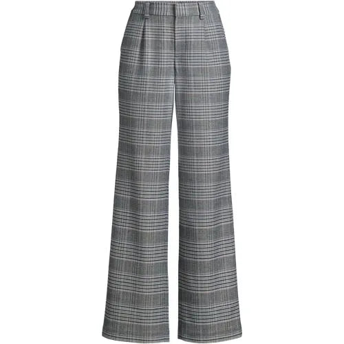Women's Brushed Flannel High Rise Pleated Wide Leg Pants