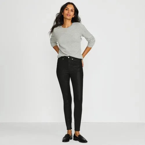 Women's High Rise Coated Denim Skinny Jeans
