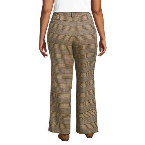 Women's Brushed Flannel High Rise Pleated Wide Leg Pants