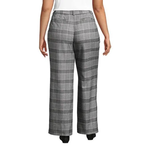Women's Brushed Flannel High Rise Pleated Wide Leg Pants