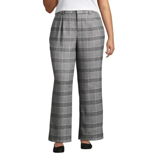 Women's Brushed Flannel High Rise Pleated Wide Leg Pants