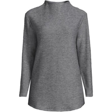 Women's Cable Ottoman Relaxed Long Sleeve Funnel Neck Tunic