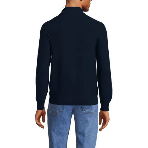 Men's Long Sleeve Washable Merino Wool Quarter Zip Sweater