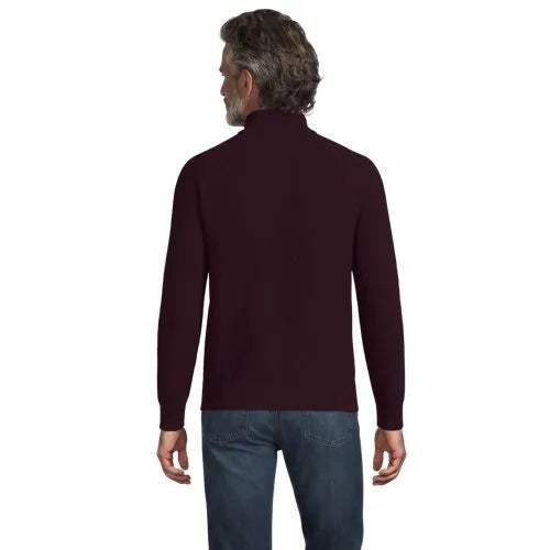 Men's Long Sleeve Washable Merino Wool Quarter Zip Sweater