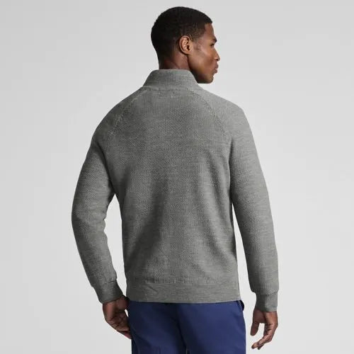 Men's Long Sleeve Washable Merino Wool Quarter Zip Sweater