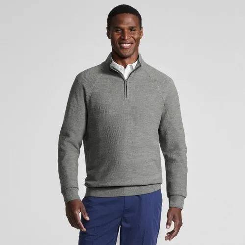 Men's Long Sleeve Washable Merino Wool Quarter Zip Sweater