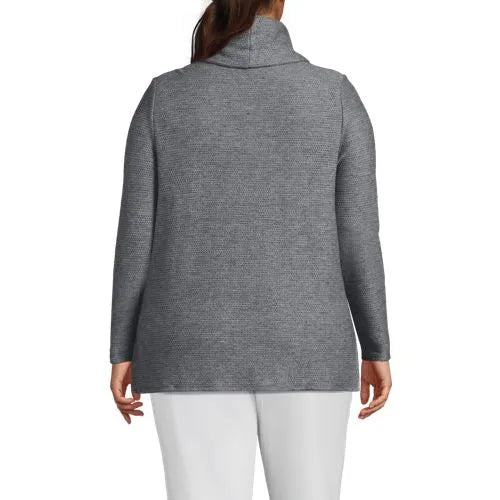 Women's Cable Ottoman Relaxed Long Sleeve Cowl Neck Top