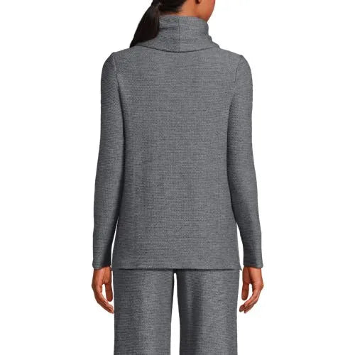 Women's Cable Ottoman Relaxed Long Sleeve Cowl Neck Top